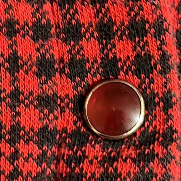 Gap Vintage Mock-Neck Snap-Front Shacket, Red Black | L - Picture 9 of 12